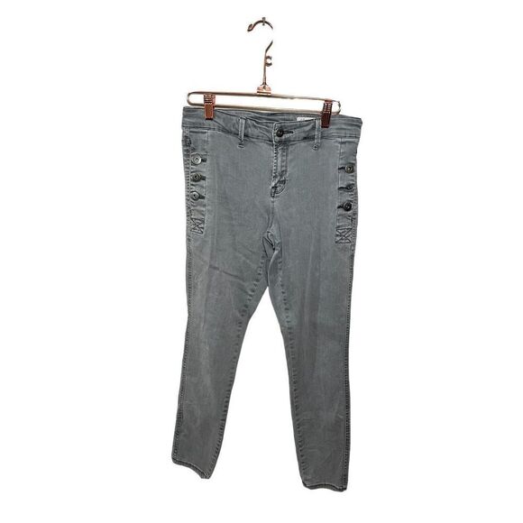 Pistola Skinny Cropped Button Jeans Womens Size 28‎ Mid Rise Gray - Picture 1 of 7